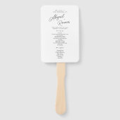 Minimalistisch zwart-wit script huwelijksprogramma handwaaier (Voorkant)