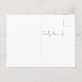 Minimalistisch zwart wit script slaat de datum op briefkaart (Achterkant)