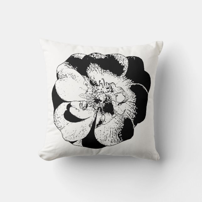 Minimalistisch zwart-wit Sierkussen (Voorkant)