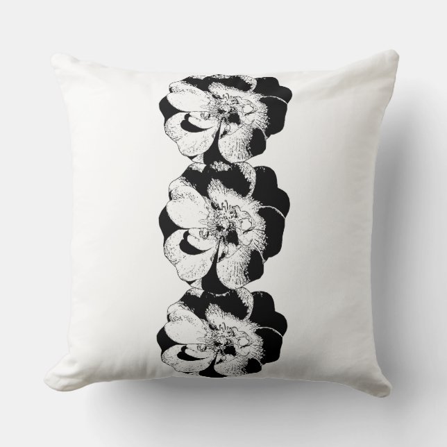 Minimalistisch zwart-wit Sierkussen (Voorkant)