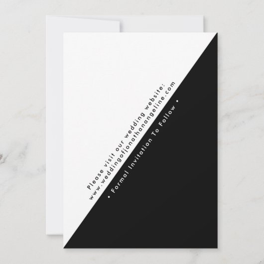 Minimalistisch zwart-wit sparen de datum bruiloft kaart (Achterkant)