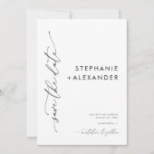 Minimalistisch zwart-wit sparen de Datum Kaart (Voorkant)