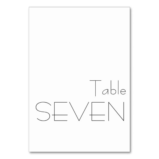 Minimalistisch zwart-wit speeltupografie SEVEN Kaart (Voorkant)