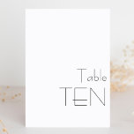 Minimalistisch zwart-wit speeltupografie TEN Kaart<br><div class="desc">Moderne minimalistische zwarte witte speelgoedtypografie Tabelnummer TEN</div>