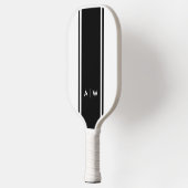 Minimalistisch zwart-wit streep modern monogram pickleball paddle (Links)