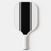 Minimalistisch zwart-wit streep modern monogram pickleball paddle (Achterkant)
