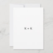 Minimalistisch Zwart Wit Strepen Monogram Goud Save The Date (Achterkant)