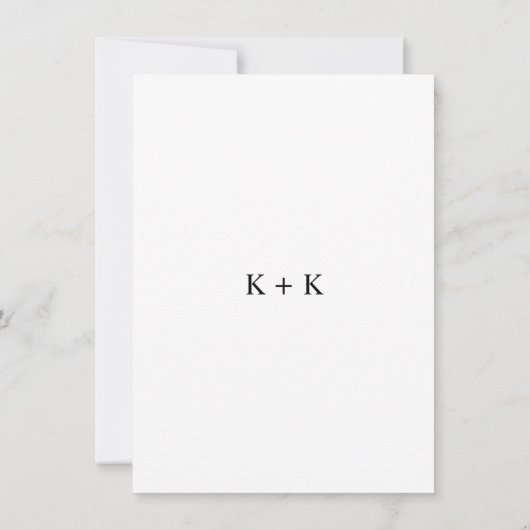 Minimalistisch Zwart Wit Strepen Monogram Goud Save The Date (Achterkant)