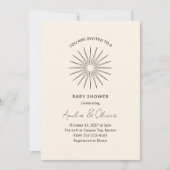 Minimalistisch zwart wit Sunburst Lines Baby showe Kaart (Voorkant)