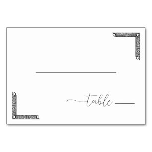 Minimalistisch zwart-wit tafelkaartje kaart