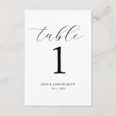 Minimalistisch zwart-wit tafelnummerbord informatiekaartje (Voorkant)