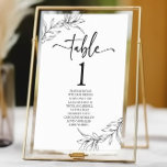 Minimalistisch zwart wit tak blad bruiloft kaart<br><div class="desc">Dit is een minimalistische zwarte witte tak blad bruiloft tafel nummer w / namen!</div>
