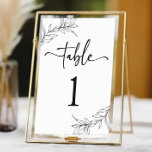 Minimalistisch zwart wit tak blad bruiloft kaart<br><div class="desc">Dit is een minimalistisch zwart wit tak blad bruiloft tafelnummer!</div>