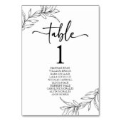 Minimalistisch zwart wit tak blad bruiloft kaart (Achterkant)