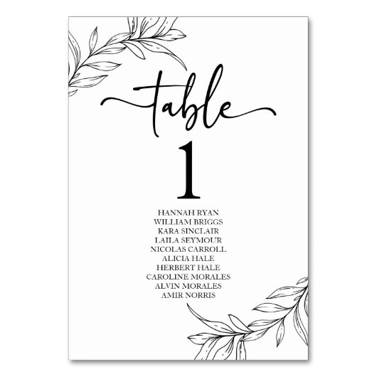 Minimalistisch zwart wit tak blad bruiloft kaart (Voorkant)