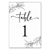 Minimalistisch zwart wit tak blad bruiloft kaart (Voorkant)