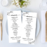Minimalistisch zwart wit tak blad bruiloft menu<br><div class="desc">Dit is een minimalistische zwart-witte tak blad bruiloft menu.</div>
