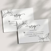 Minimalistisch zwart wit tak blad bruiloft