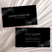 Minimalistisch zwart wit takblad visitekaartje