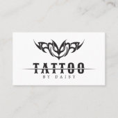 Minimalistisch Zwart-wit Tattoo Artist Salon Visitekaartje (Voorkant)