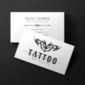 Minimalistisch Zwart-wit Tattoo Artist Salon Visitekaartje