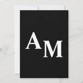 Minimalistisch zwart-wit tekstgebaseerd huwelijk save the date (Achterkant)