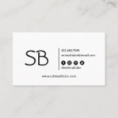 Minimalistisch zwart-wit | Trendy Retro Chic Visitekaartje (Achterkant)