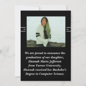 Minimalistisch zwart-wit twee foto Afstuderen Kaart (Achterkant)