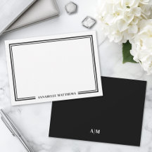 Minimalistisch Zwart Wit Tweegrens Monogram
