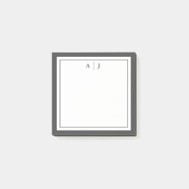 Minimalistisch zwart-wit tweegrensmonogram post-it® notes