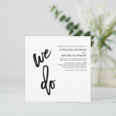 Minimalistisch zwart-wit Typografie Weddenschap Kaart (Staand voorkant)