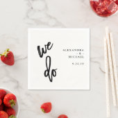 Minimalistisch zwart-wit Typografie Weddenschap Servet (Insitu)