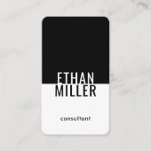 Minimalistisch zwart-wit, uniek, modern, verticaal visitekaartje (Voorkant)