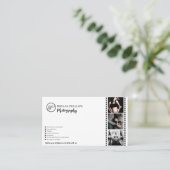 Minimalistisch Zwart & Wit Uw Logo Fotografie Visitekaartje (Staand voorkant)