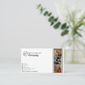 Minimalistisch Zwart & Wit Uw Logo Fotografie Visitekaartje (Staand voorkant)