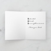 Minimalistisch zwart wit Vaderdag Kaart (Binnen)