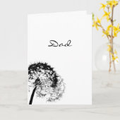 Minimalistisch zwart wit Vaderdag Kaart (Gele Bloem)