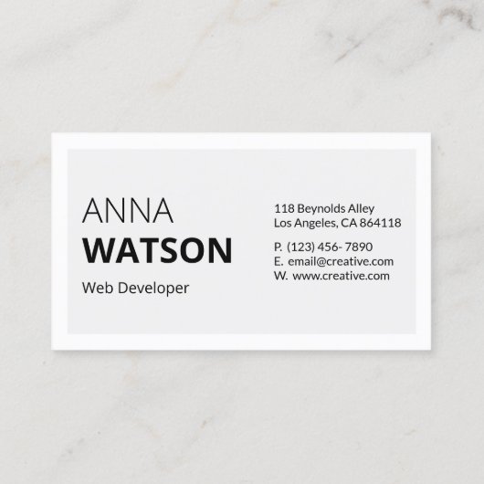 Minimalistisch zwart-wit Vet & qr code Contactkaartje (Achterkant)