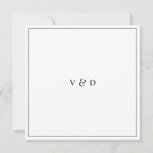 Minimalistisch zwart wit vierkant bruiloft kaart (Achterkant)