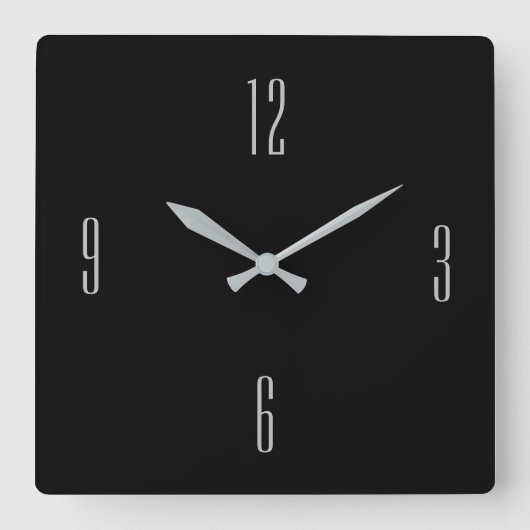 minimalistisch zwart-wit vierkante klok (Voorkant)