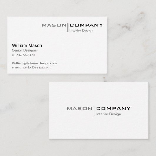 Minimalistisch zwart-wit Visitekaartje (Voorkant / Achterkant)