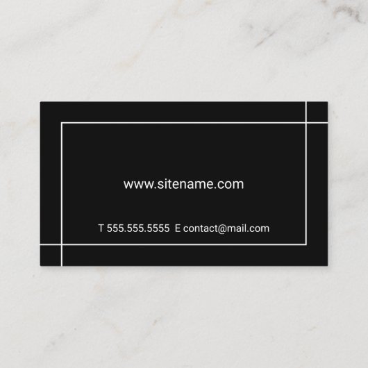 Minimalistisch zwart-wit visitekaartje (Achterkant)
