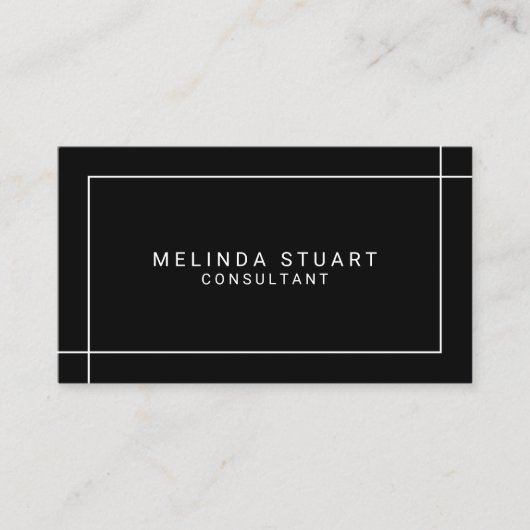 Minimalistisch zwart-wit visitekaartje (Voorkant)