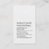 Minimalistisch zwart-wit Visitekaartje (Achterkant)