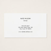 Minimalistisch zwart-wit visitekaartje (Achterkant)