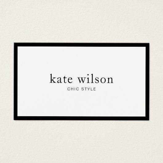 Minimalistisch zwart-wit visitekaartje (Voorkant)