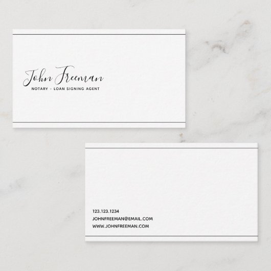 Minimalistisch zwart-wit visitekaartje (Voorkant / Achterkant)