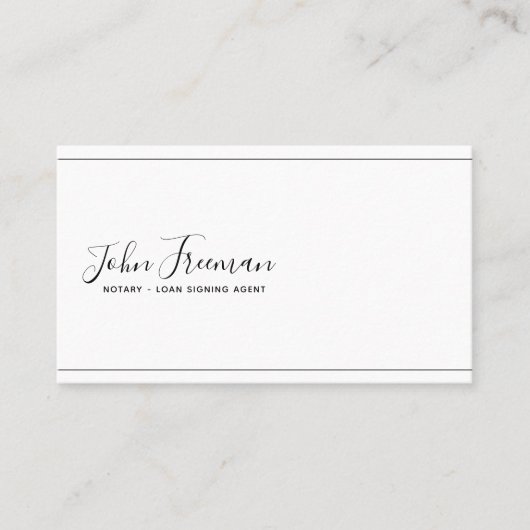 Minimalistisch zwart-wit visitekaartje (Voorkant)