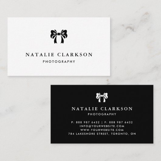  minimalistisch zwart-wit visitekaartje (Voorkant / Achterkant)