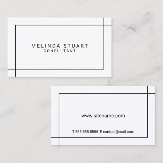 Minimalistisch zwart-wit visitekaartje (Voorkant / Achterkant)